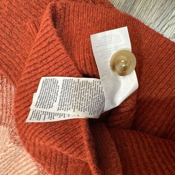 Vero Moda Kylie Button Blocked Striped Cardigan Sweater Rust/Orange Women XS - Picture 5 of 6